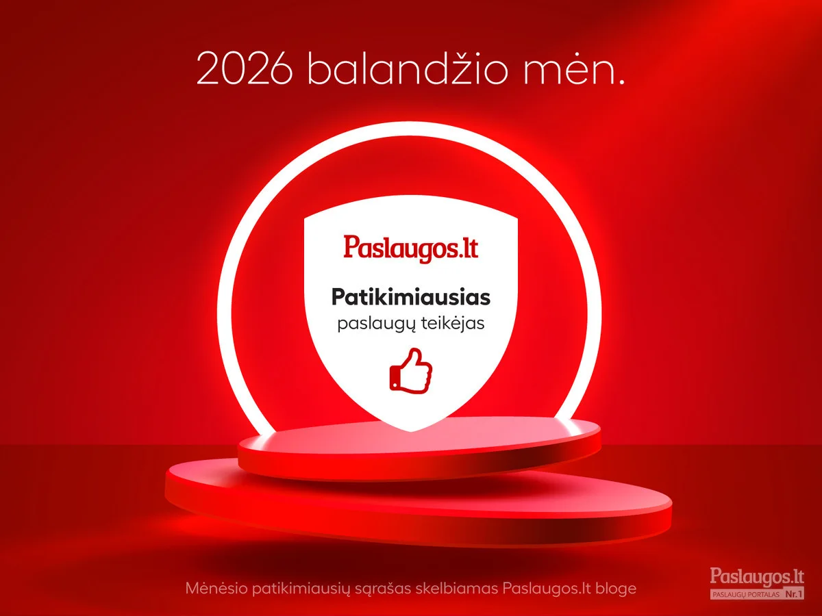 Paslaugos.lt mėnesio „Patikimiausias paslaugų teikėjas“ — 2026 m. balandis